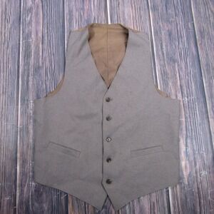 Suit Vest Mens Large Gray Solid Waistcoat 5-Button Formal Business Dress Wedding